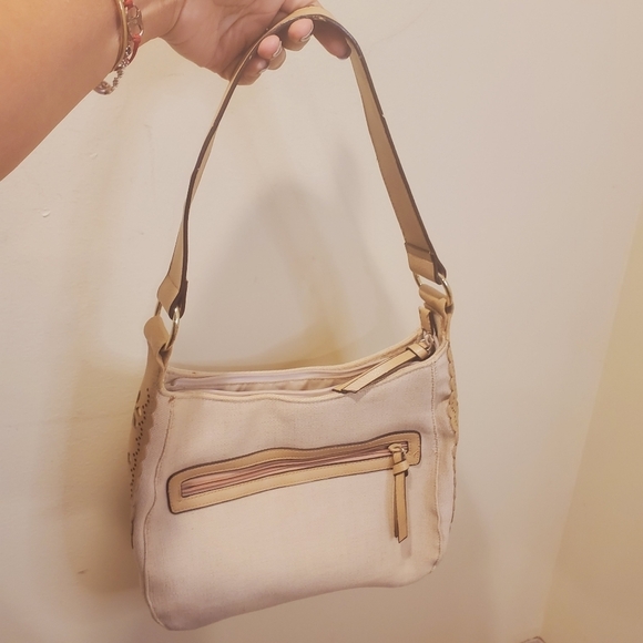 ISAAC MIZRAHI Beige canvas  shoulder  bag - Picture 4 of 12